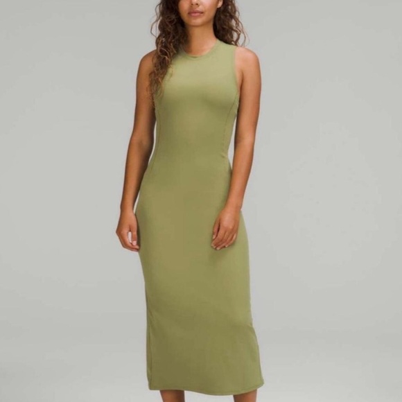 lululemon athletica Dresses & Skirts - lululemon athletica Avocado Olive Green Sleeveless Midi Dress
